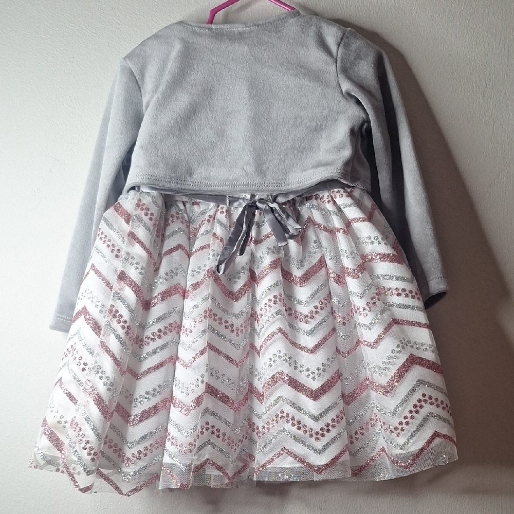 Youngland Gray and Pink Toddler Dress - Picture 3 of 5